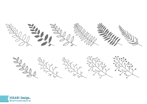 葉っぱの手書き素材 商用可能フリー素材 線画 手書き リーフ Ai Eps Png 植物