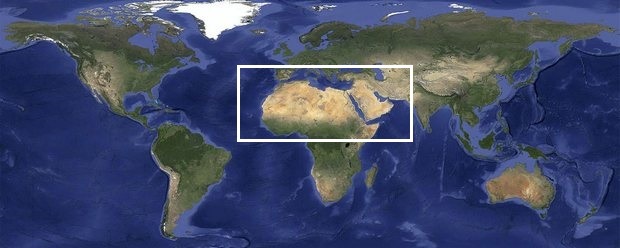 世界地図　サハラ砂漠